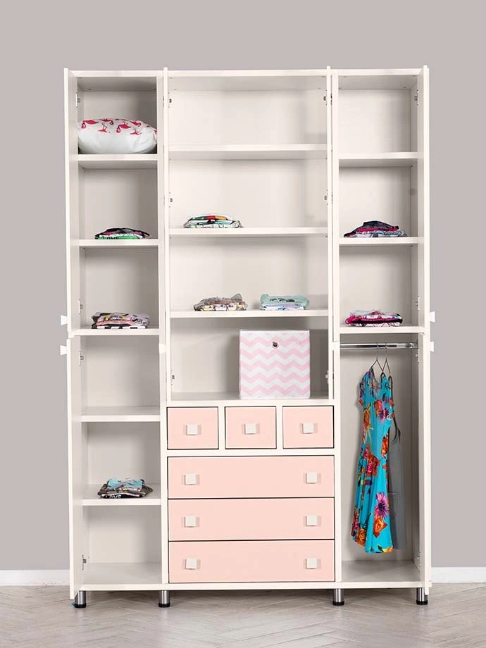 ארון ילדים מיכל 4 דלתות | צבע שמנת